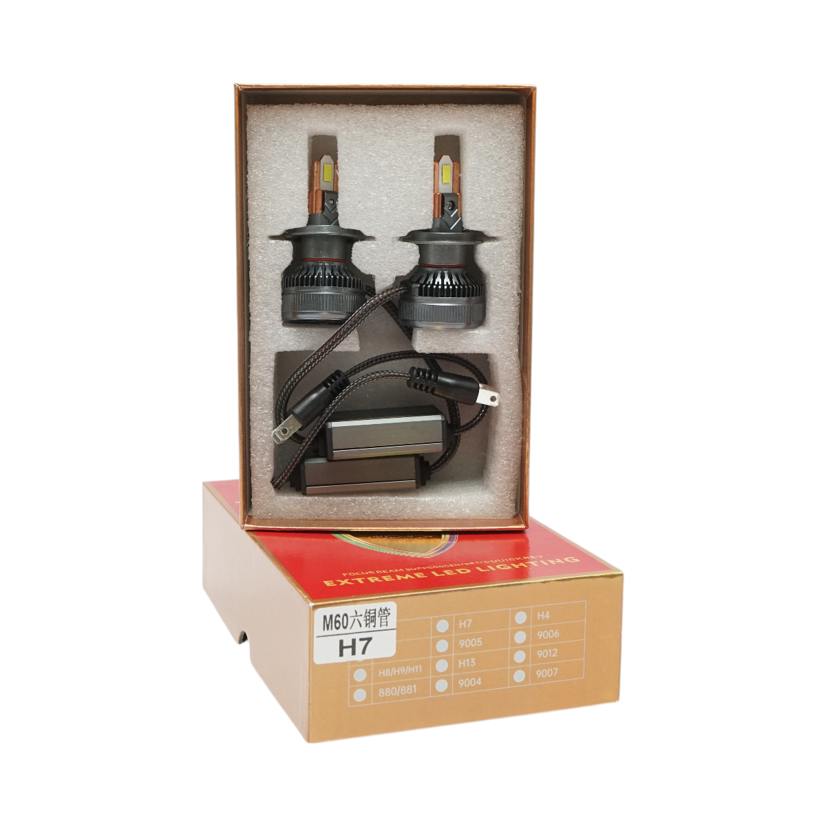 Set of 2 H7 LED car bulbs, 60W, 12-36V cold white light